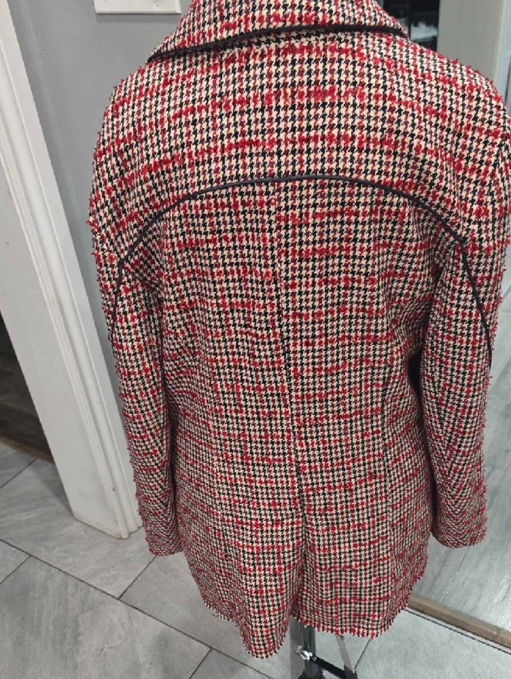 Free People Red and Black Houndstooth Blazer - Picture 2 of 3
